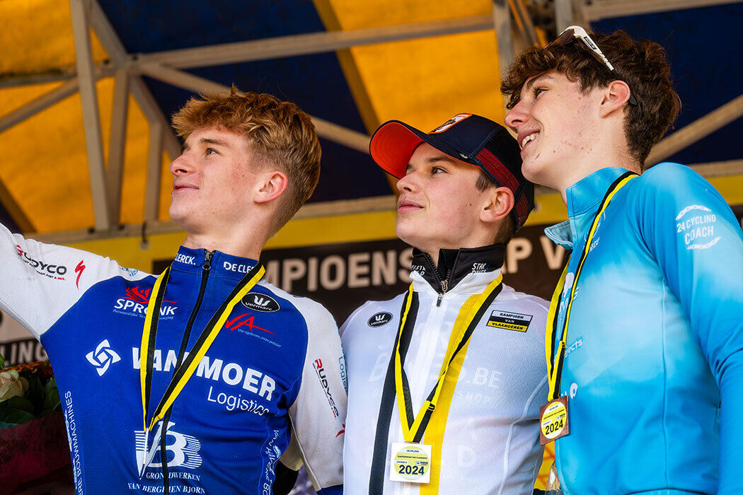 Kampioenschapv Vlaanderen Kerniel veldrijden 2024 podium